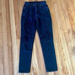 American eagle black jeans comfort stretch waistband size 000